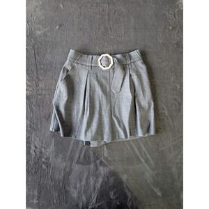 Rachel Zoe Grey Belted Pleated Shorts High Waist Textured Size 6 NEW